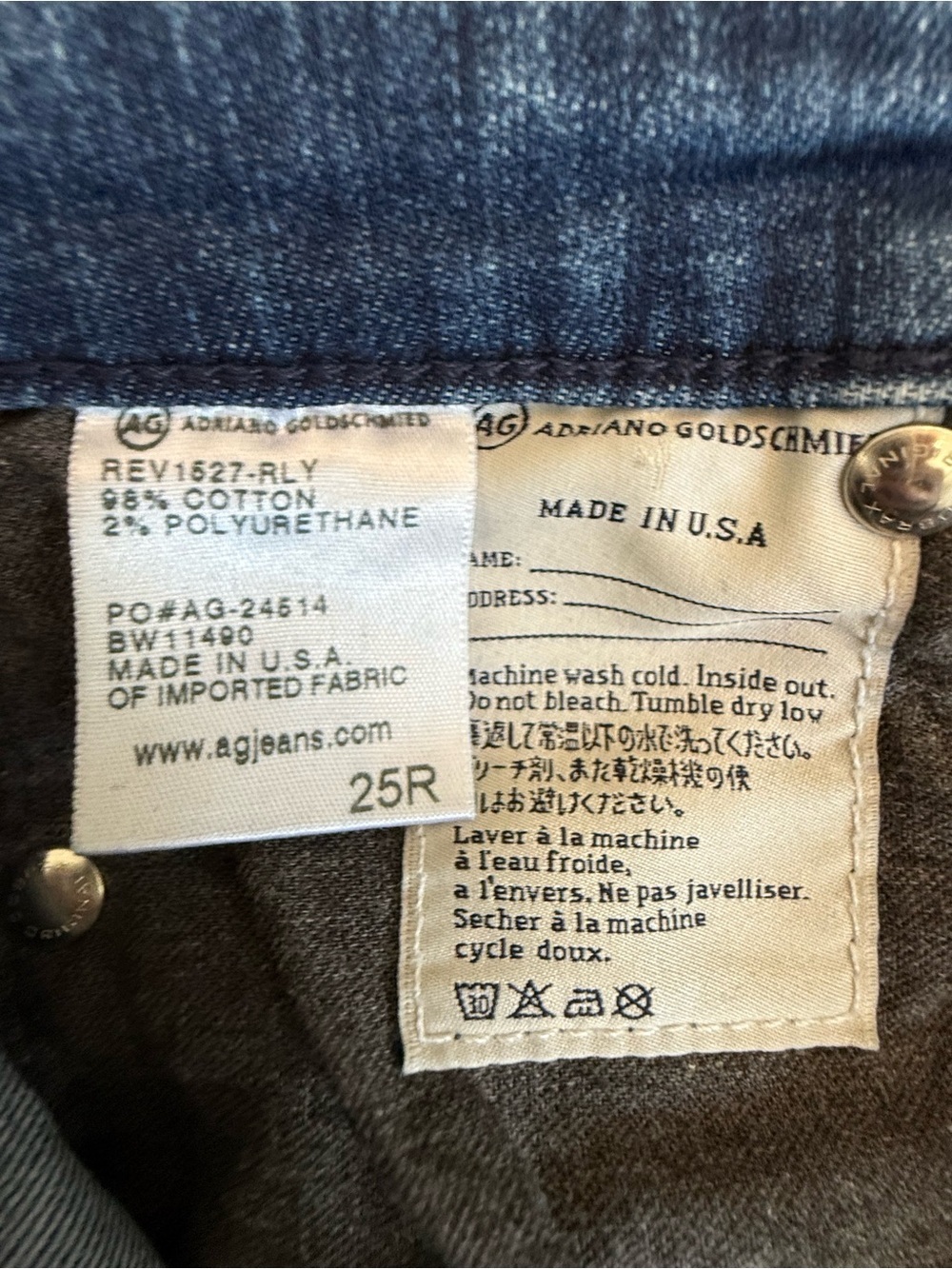 AG Adriano Goldschmied Zip-Up Legging Ankle Skinny Jeans Size 25 - Picture 9 of 15